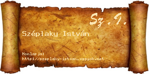 Széplaky István névjegykártya